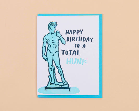 Birthday Hunk (David) Letterpress Greeting Card - Guys- Made in USA - PMA Store at the Portland Museum of Art, Maine