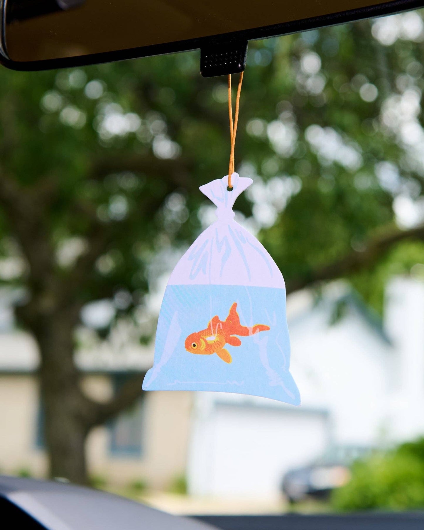And Here We Are - Air Freshener—Goldfish in Bag—Rain Scent (Circus, Fun Gift) - PMA Store at the Portland Museum of Art, Maine