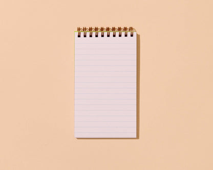 And Here We Are - Letterpress Small Spiral Notebook (Lined)—Cabana Stripe