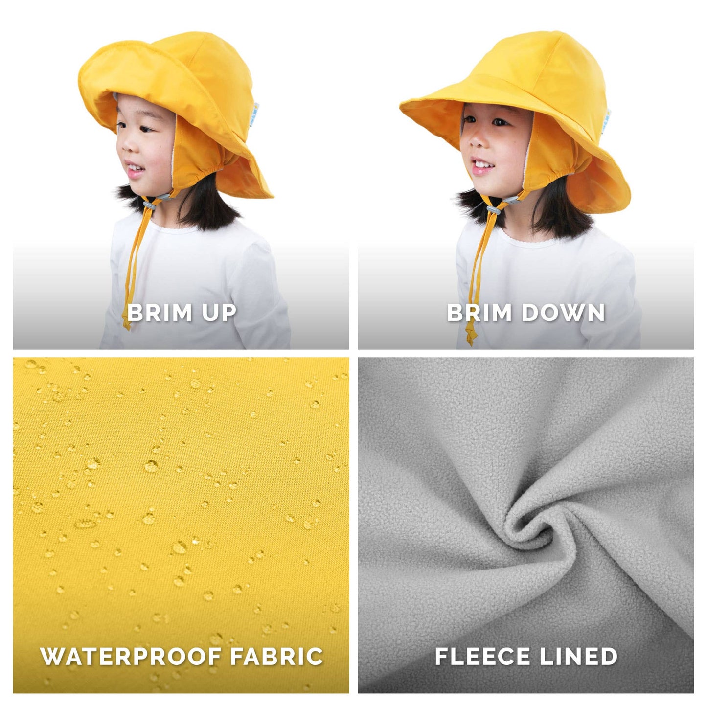 Jan & Jul - Yellow | Kids Waterproof Rain Hats: XL - PMA Store at the Portland Museum of Art, Maine