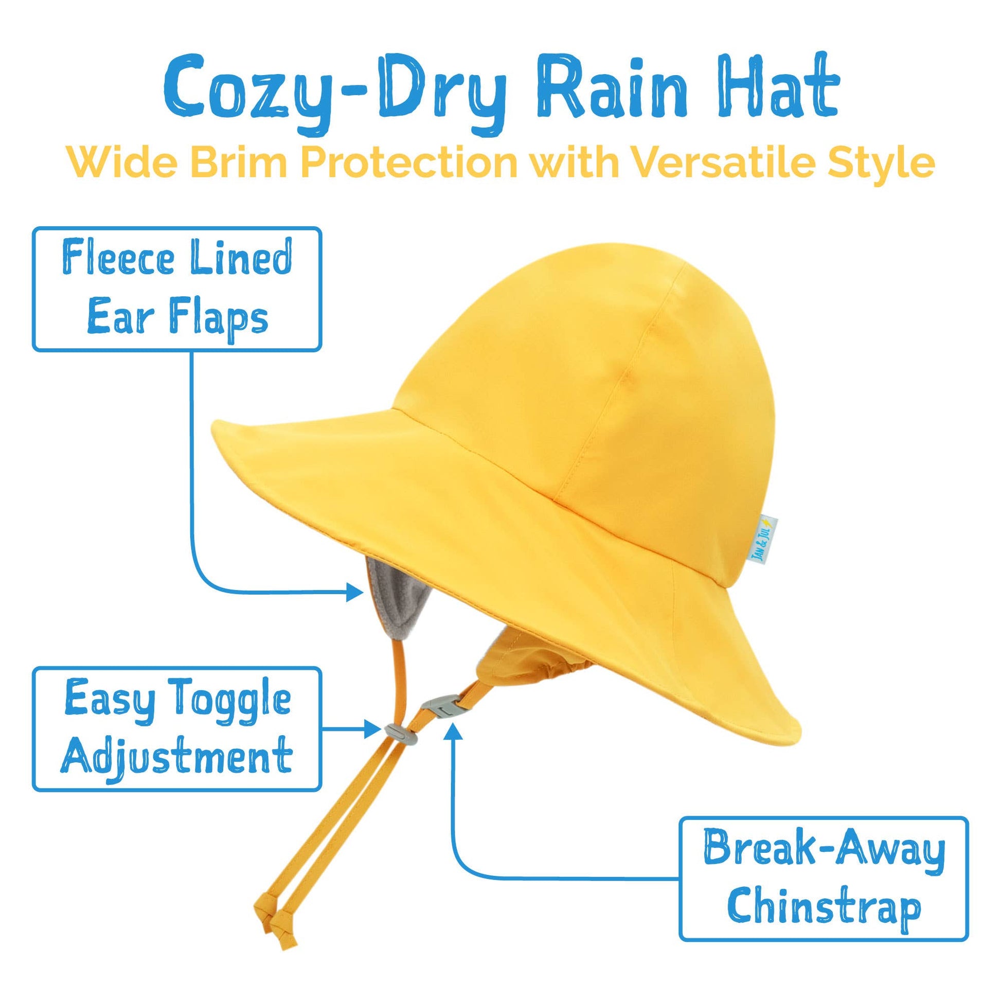 Jan & Jul - Yellow | Kids Waterproof Rain Hats: XL - PMA Store at the Portland Museum of Art, Maine