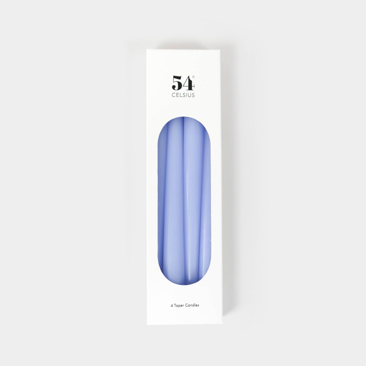 54 Celsius - Taper Candles (4 Pack) - 10" Tall, 8 Hr Burn, Lavender - PMA Store at the Portland Museum of Art, Maine