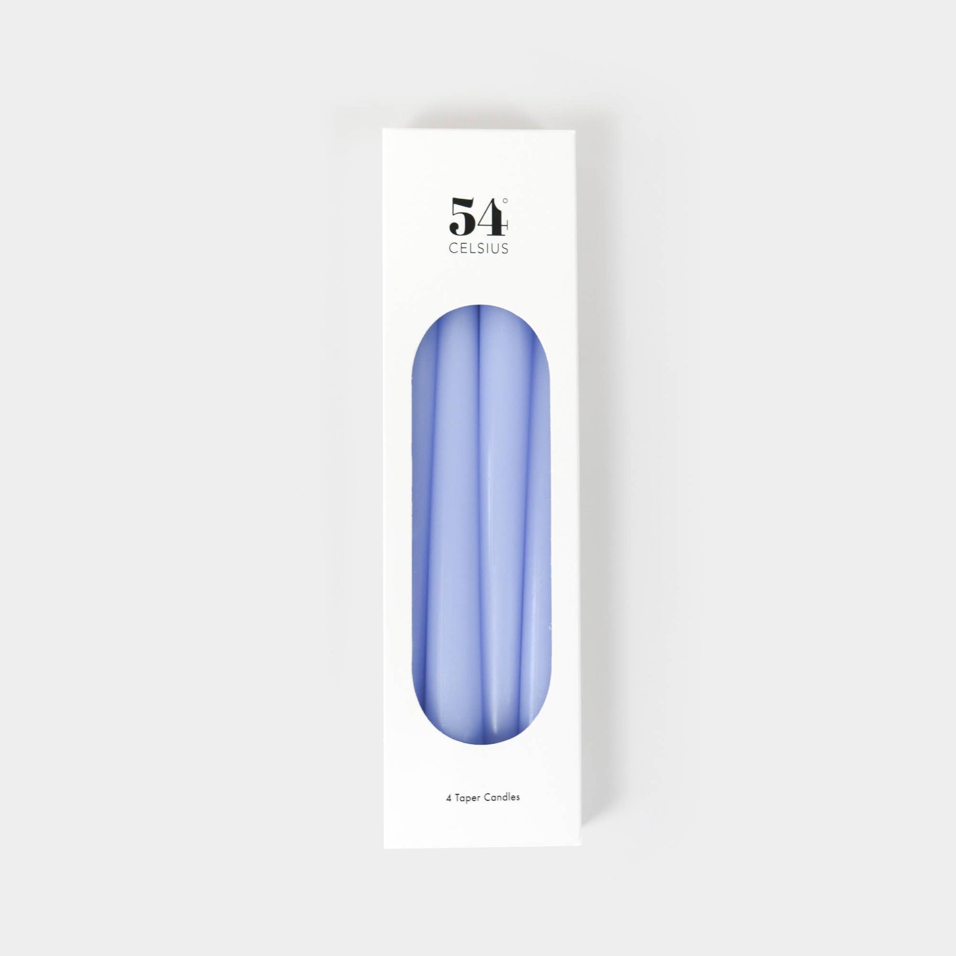 54 Celsius - Taper Candles (4 Pack) - 10" Tall, 8 Hr Burn, Lavender - PMA Store at the Portland Museum of Art, Maine