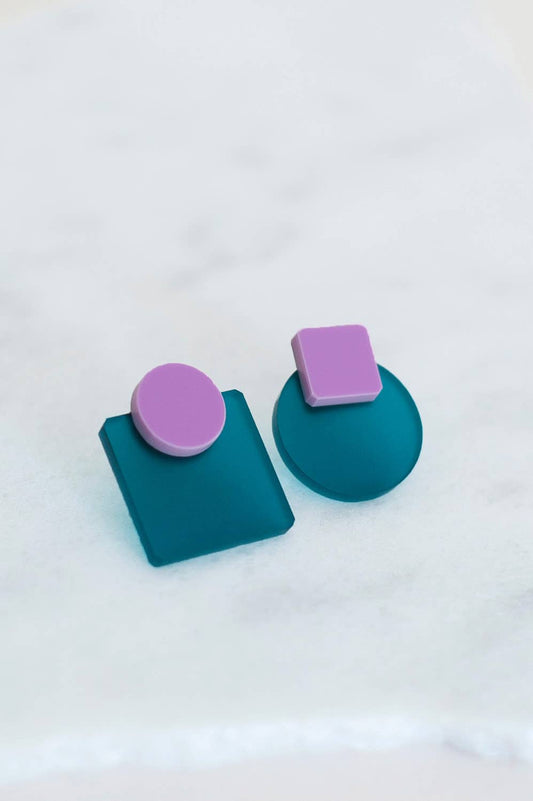 Pamela Coromoto - Glare Mini Earrings - Spring/Summer : Turquoise/Magenta