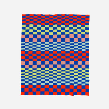 Mosaic Checkerboard Throw: Wine Red - PMA Store at the Portland Museum of Art, Maine