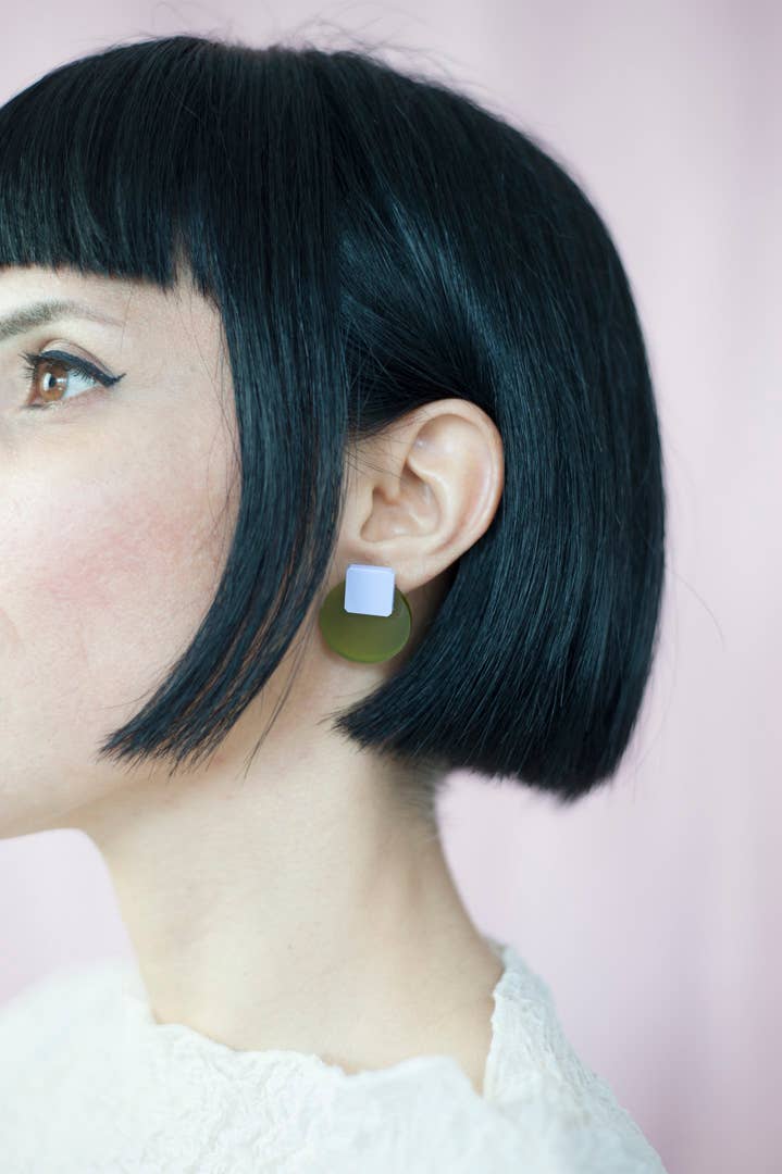 Pamela Coromoto - Glare Mini Earrings - Spring/Summer : Turquoise/Magenta