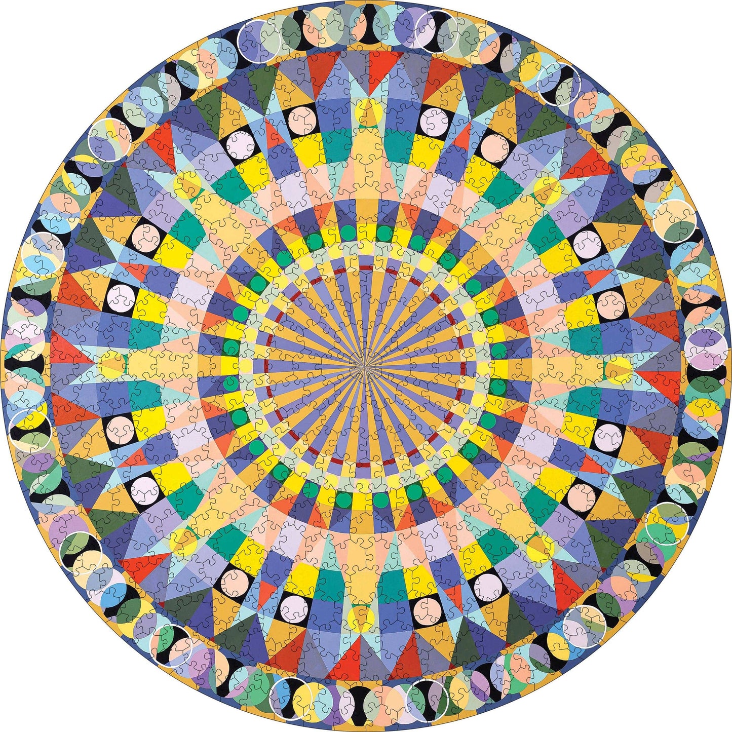 Pomegranate - Susan Barnett: Mandala IV 500-Piece Circular Jigsaw Puzzle - PMA Store at the Portland Museum of Art, Maine