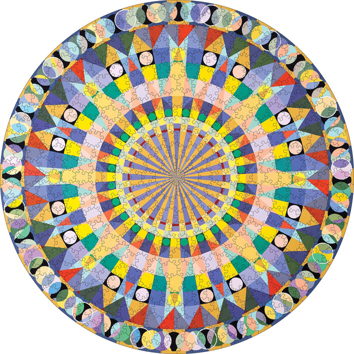 Pomegranate - Susan Barnett: Mandala IV 500-Piece Circular Jigsaw Puzzle - PMA Store at the Portland Museum of Art, Maine