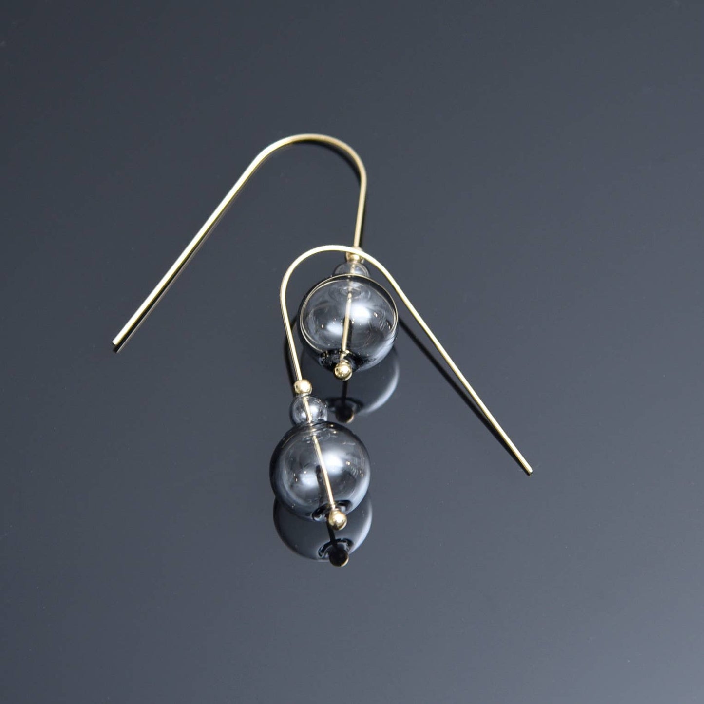 Pursuits - Mini Scoop Earrings: G.Grey w. Amber