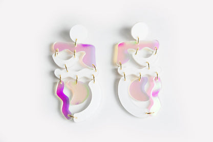Ecoresin Squiggle Mania Earrings: Nude Solar - PMA Store at the Portland Museum of Art, Maine