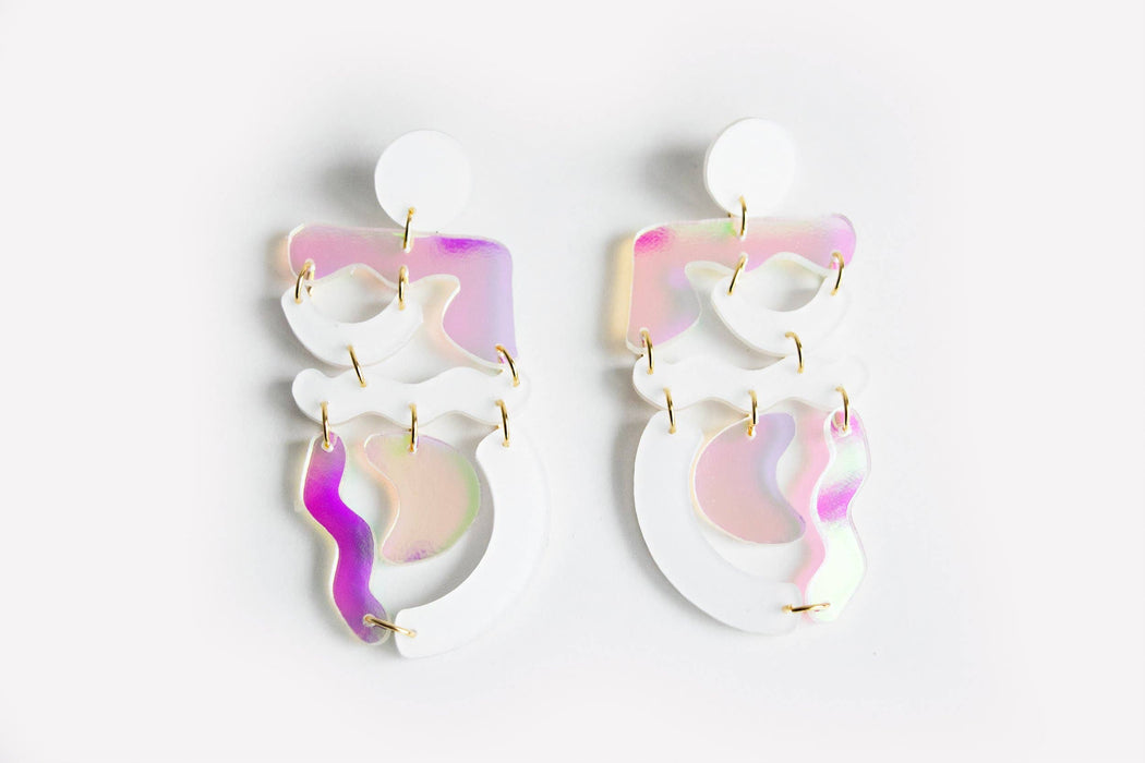 Ecoresin Squiggle Mania Earrings: Nude Solar - PMA Store at the Portland Museum of Art, Maine