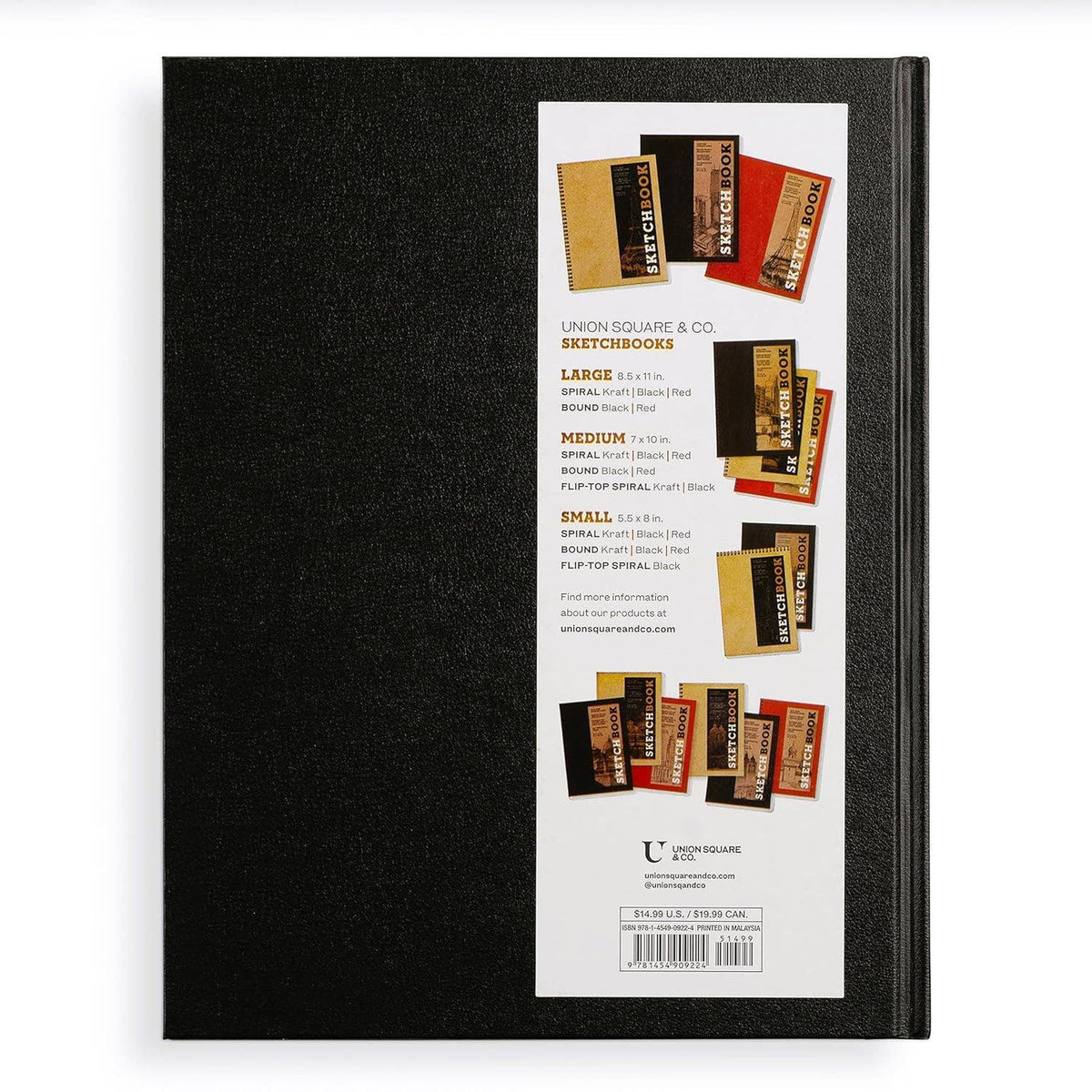 Hachette Book Group - Large Sketchbook 8.5 x 11" - Basic Bound (Black): Hardcover