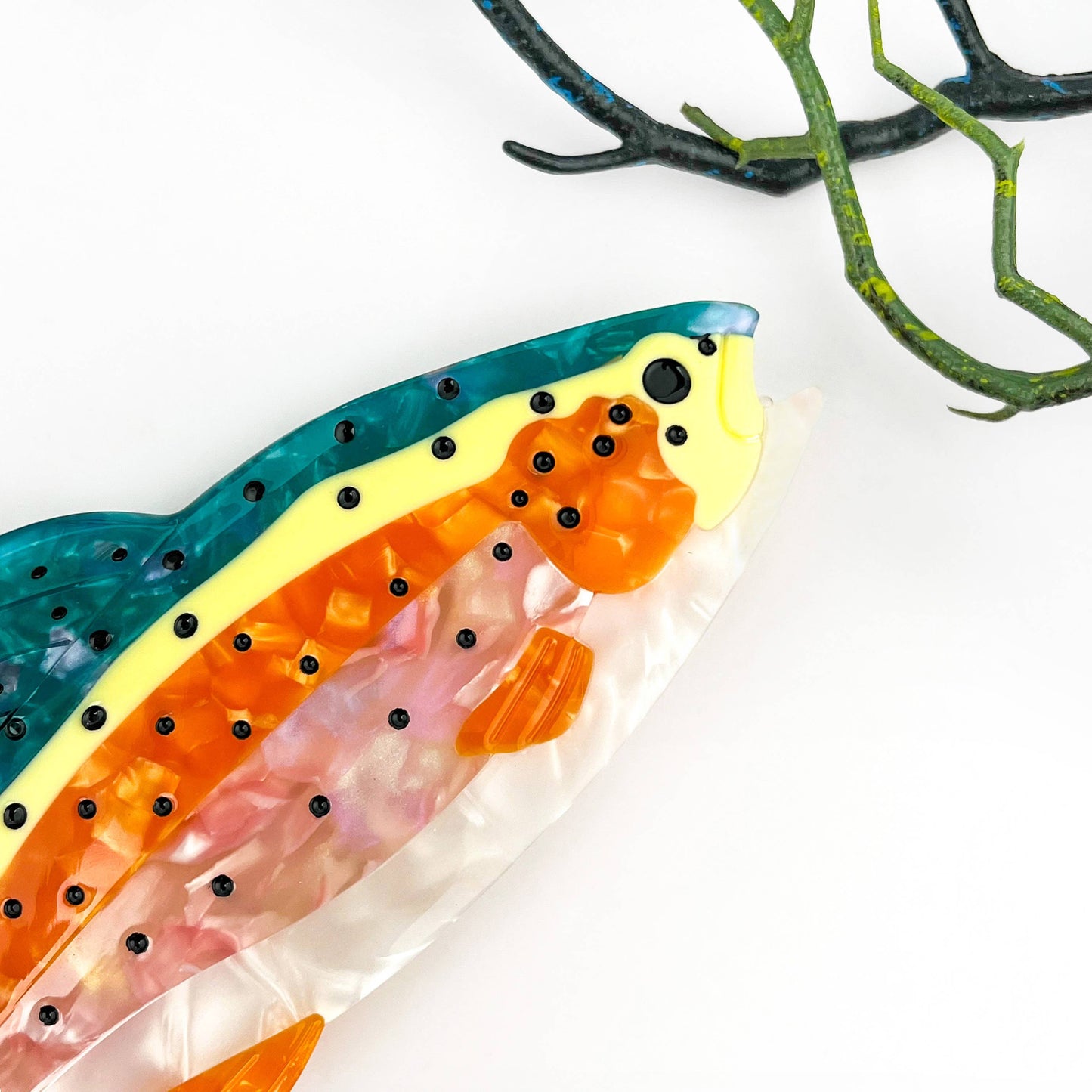 mildstyles - Exquisite Perch Fish Ocean Animal Acetate Hair Claw Clip 🐟: Orange