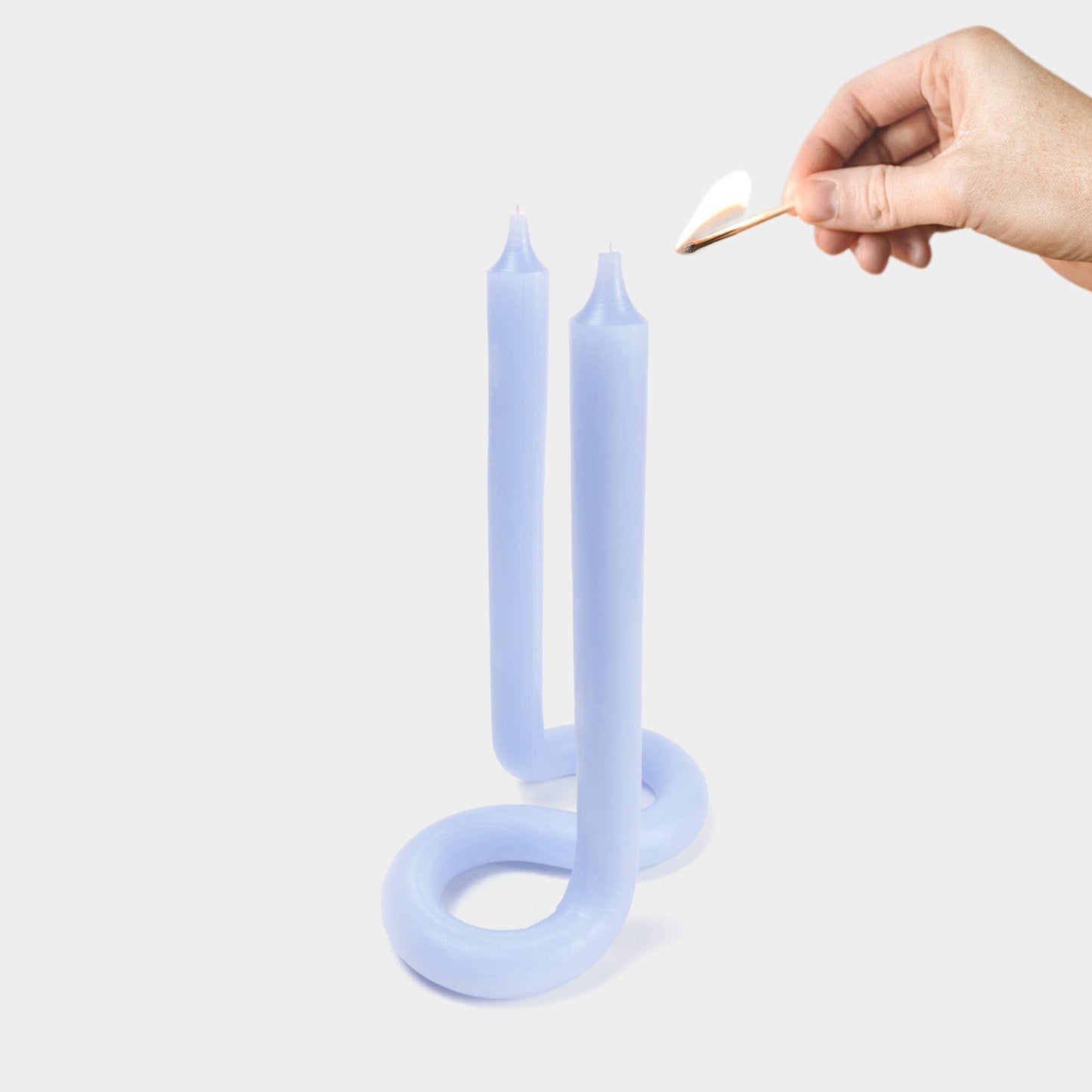 54 Celsius - Twist Candle Sticks by Lex Pott, 9.5" Tall, Light Lavender - PMA Store at the Portland Museum of Art, Maine