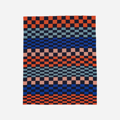 Mosaic Checkerboard Throw: Wine Red - PMA Store at the Portland Museum of Art, Maine