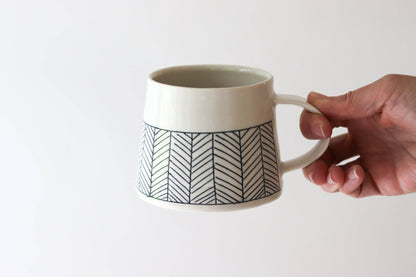 Elizabeth Benotti Ceramics - Herringbone Mug: Black - PMA Store at the Portland Museum of Art, Maine