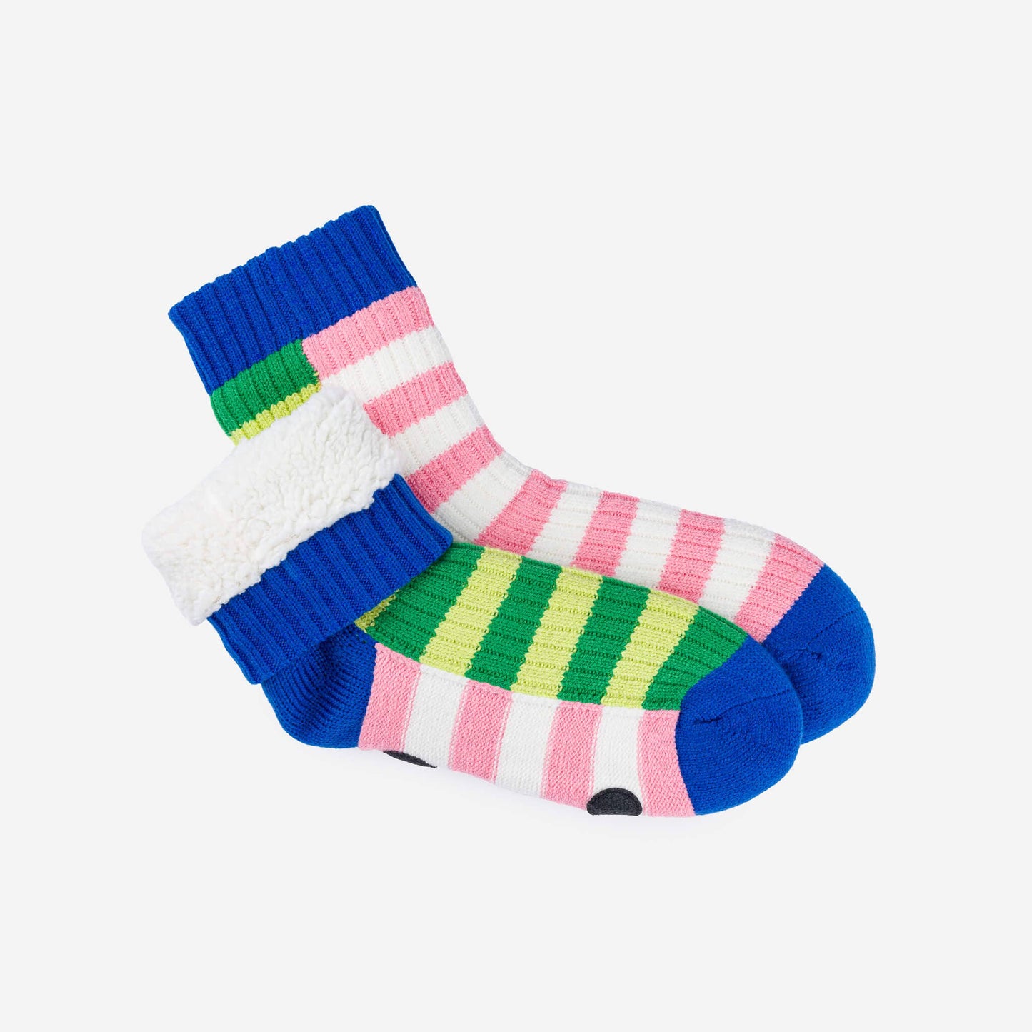 Super Stripe Knit House Socks: Poppy Lilac / L/XL - W 9.5-12.5<br>M 8-11 - PMA Store at the Portland Museum of Art, Maine