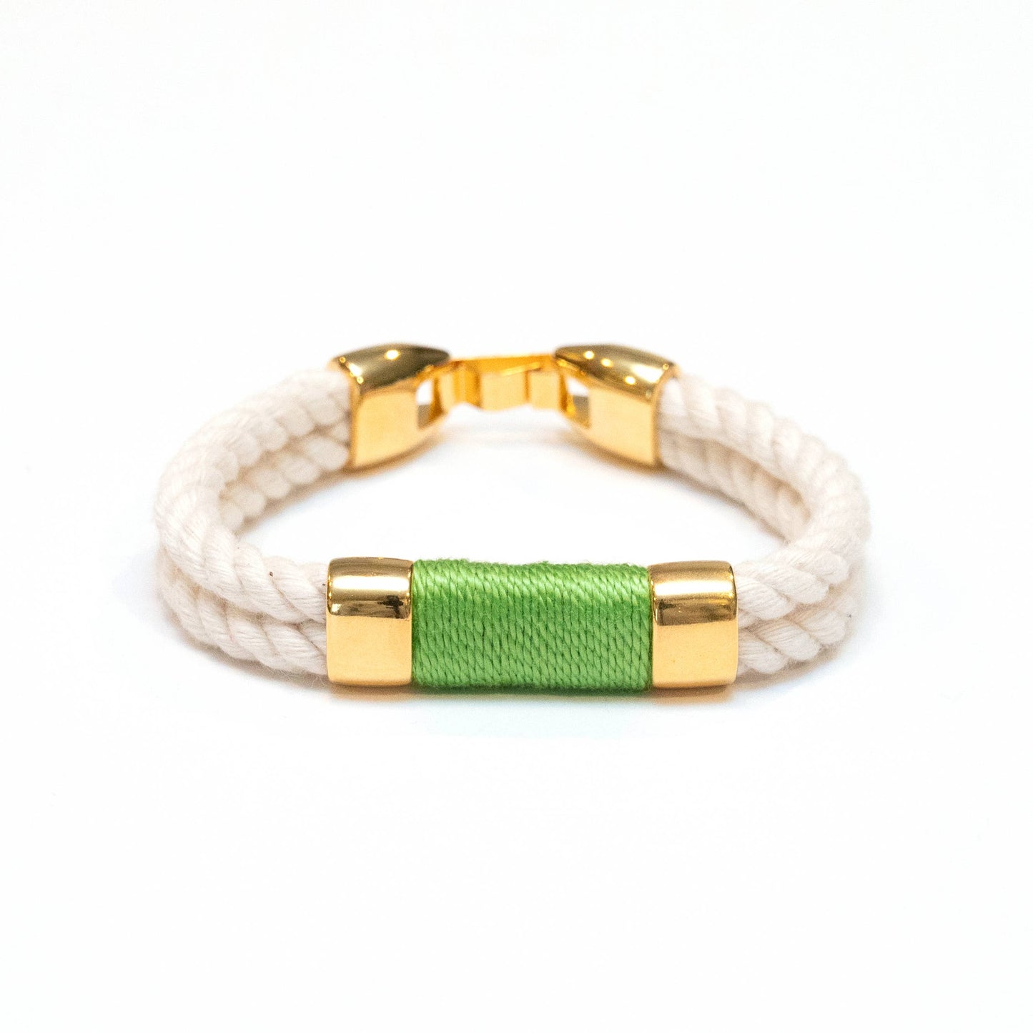 Allison Cole Jewelry - Tremont - Ivory/Lime/Gold - Nautical Rope Bracelet: M - PMA Store at the Portland Museum of Art, Maine