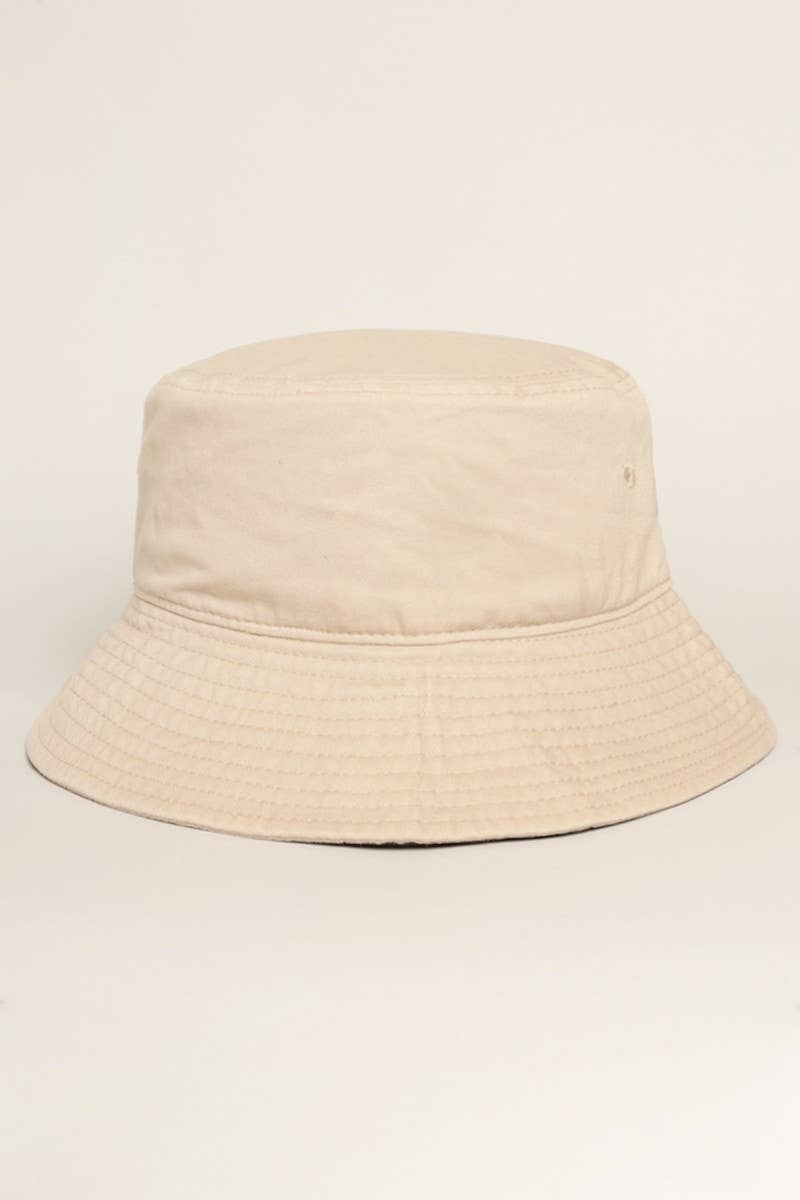 Fashion City - Solid Color Cotton Bucket Fisherman Hats: KHAKI / S/M