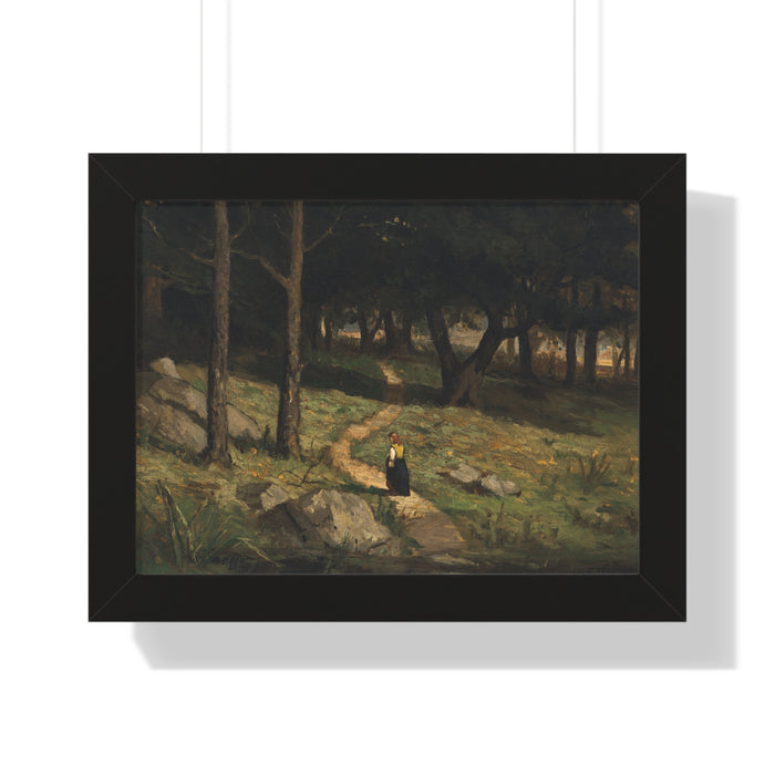 Untitled (Walking in the Woods), 1880s by Edward Mitchell Bannister Nature-Inspired Framed Poster, Wall Art, Interior Decor, Gift for Nature Lovers, Home Decoration