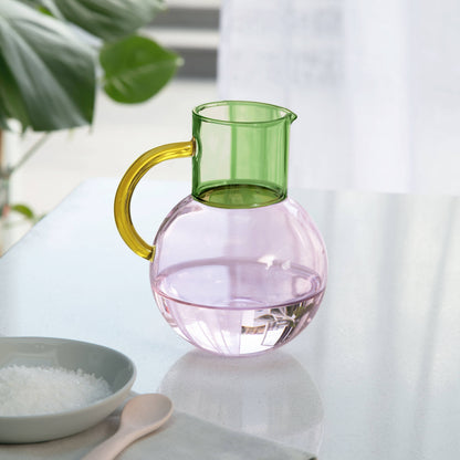 Block Design US - Pablo Glass Jug - Small: Pink Yellow Green