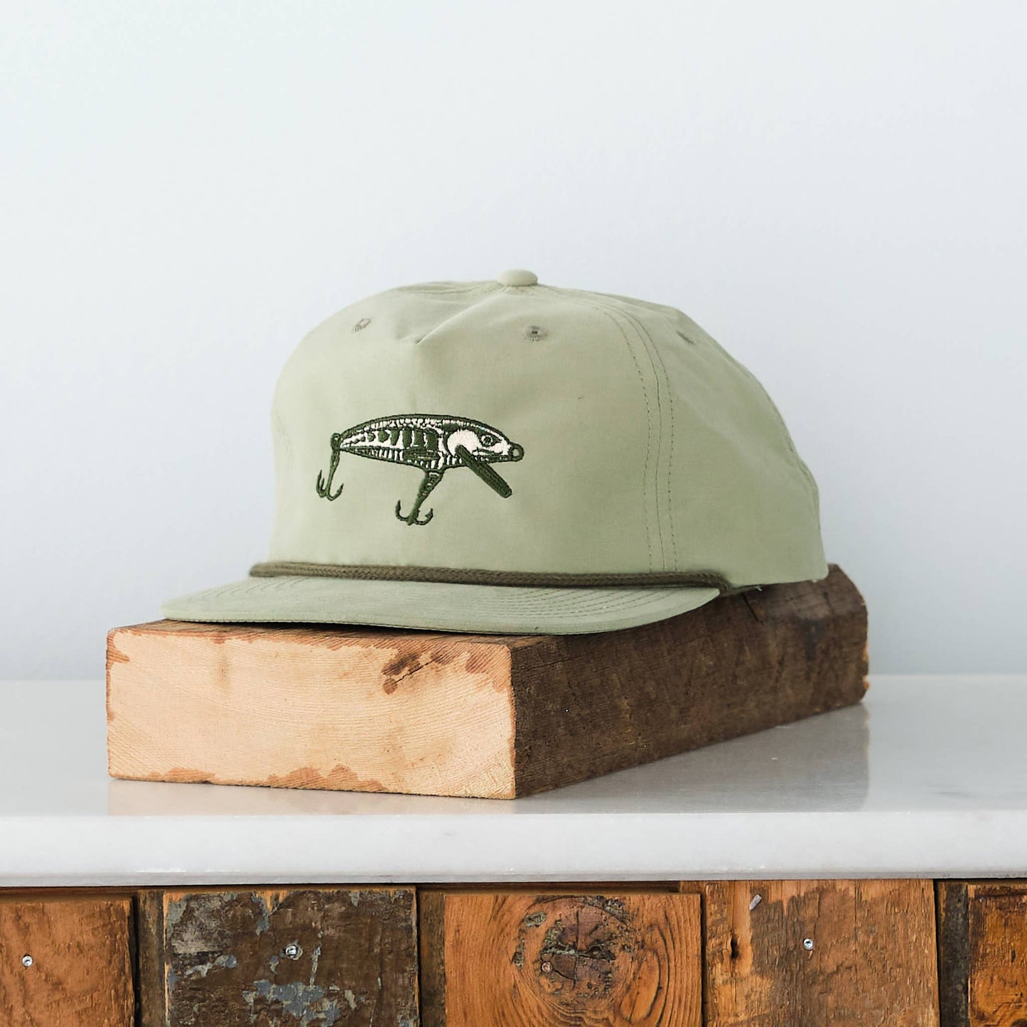 Vital Industries - Fishing Lure Embroidered Snap back cap: Lily Pad - PMA Store at the Portland Museum of Art, Maine