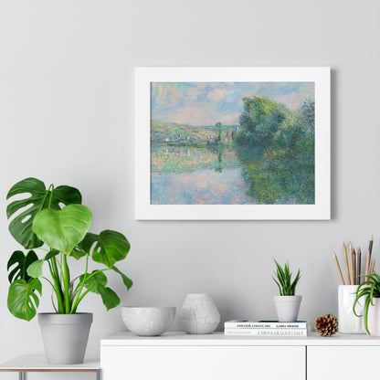 The Seine at Vétheuil Monet Framed Horizontal Framed Poster - Serene Nature Landscape for Home Decor - PMA Store at the Portland Museum of Art, Maine