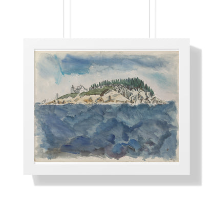 Deer Isle Series: Mark Island Lighthouse, 1928 by John Marin Framed Poster - PMA Store at the Portland Museum of Art, Maine