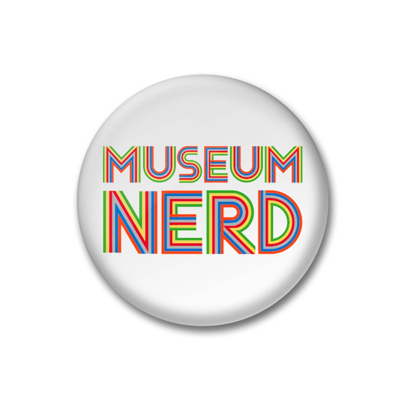 Museum Nerd Classic White Button - PMA Store at the Portland Museum of Art, Maine