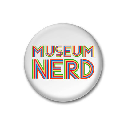 Museum Nerd Classic White Button - PMA Store at the Portland Museum of Art, Maine