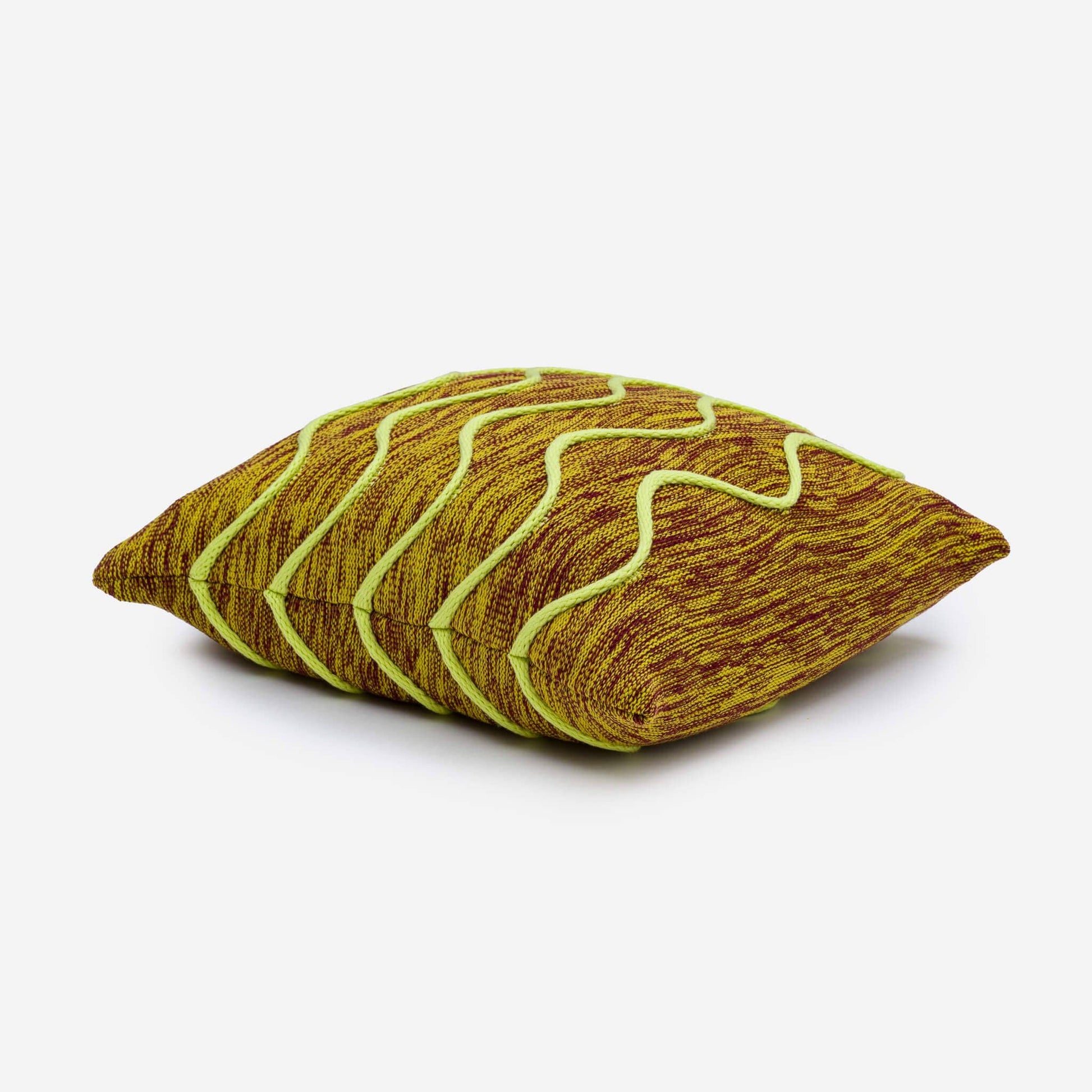 Squiggle Stripe Pillow Cover: Golden Olive Wine - PMA Store at the Portland Museum of Art, Maine