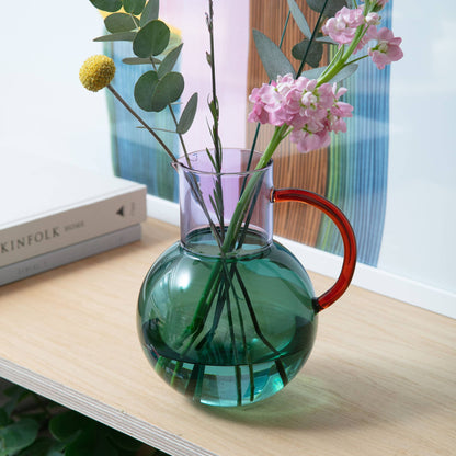 Block Design US - Pablo Glass Jug - Large: Teal Purple Amber