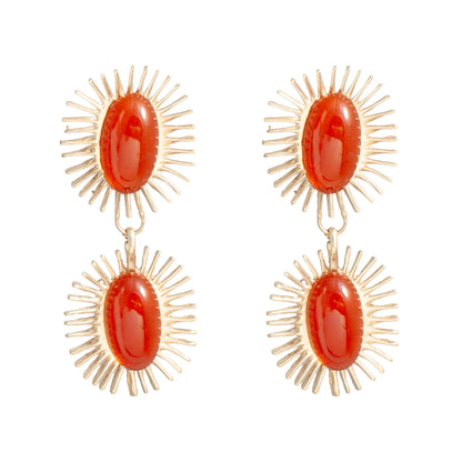 CASTLECLIFF - REINA EARRING: WINE//BRASS - PMA Store at the Portland Museum of Art, Maine