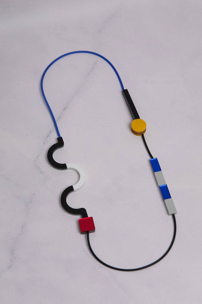 Pamela Coromoto - NEW Memphis Necklace - Primary Colors: Black/White