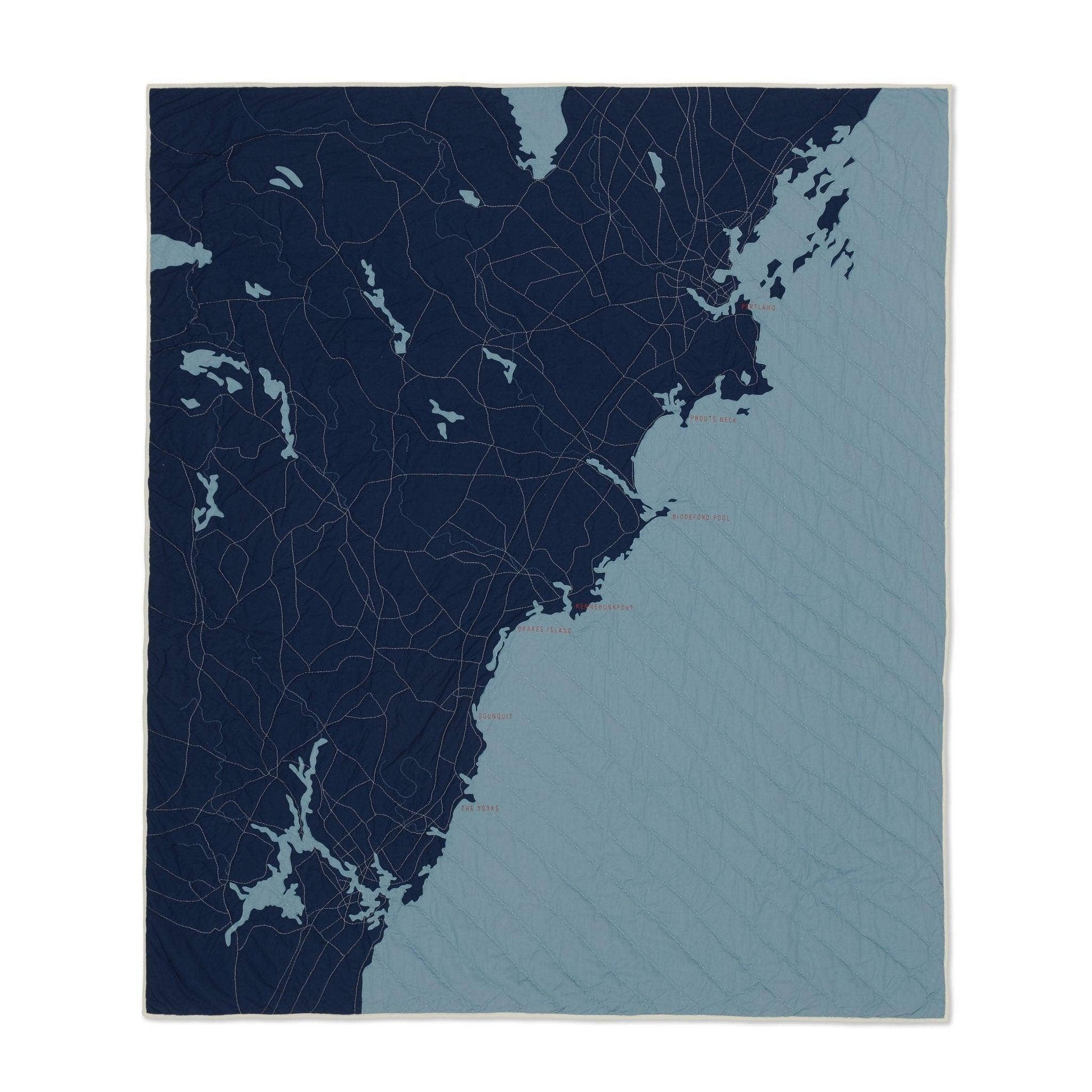 Haptic Lab - Southern Maine Quilt: Steel Blue & Navy - PMA Store at the Portland Museum of Art, Maine