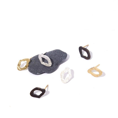 MULXIPLY - Canyon Stud Earrings | Hammered Brass - PMA Store at the Portland Museum of Art, Maine