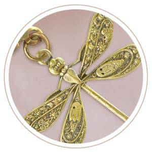 NoMonet - Fairyland: Dragonfly Daze Earrings Artisan Painted Filigree : Gold And Green - PMA Store at the Portland Museum of Art, Maine