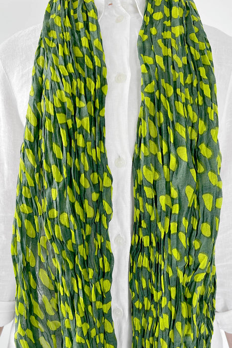 See Design - Cotton Scarf: Speck Green/Citrus