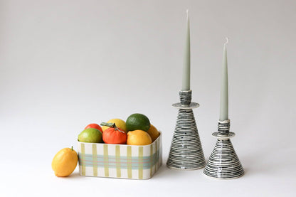Elizabeth Benotti Ceramics - Everyday Pinched Candlestick Holder: Seafoam / Short - PMA Store at the Portland Museum of Art, Maine