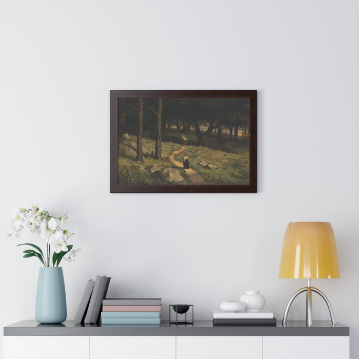 Untitled (Walking in the Woods), 1880s by Edward Mitchell Bannister Nature-Inspired Framed Poster, Wall Art, Interior Decor, Gift for Nature Lovers, Home Decoration