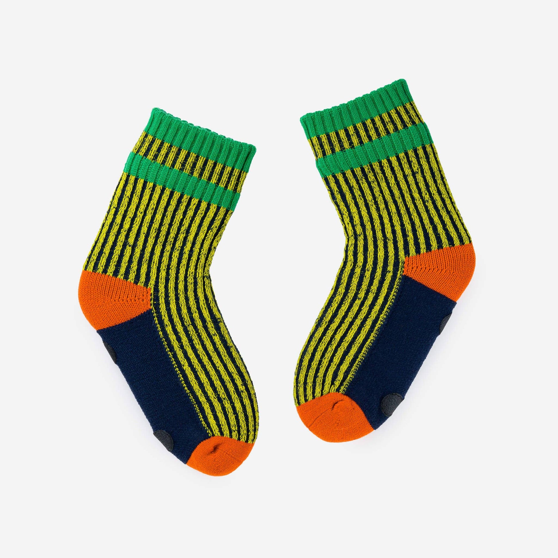 Gym House Socks: Yellow Navy / L/XL - W 9.5-12.5<br>M 8-11 - PMA Store at the Portland Museum of Art, Maine