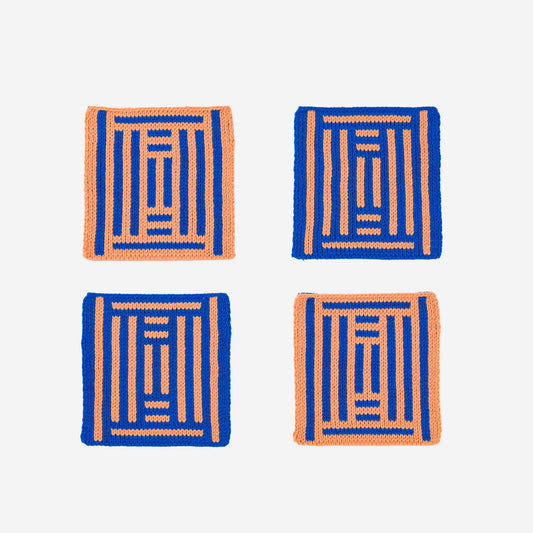 Columns Coaster Set: Cobalt - PMA Store at the Portland Museum of Art, Maine
