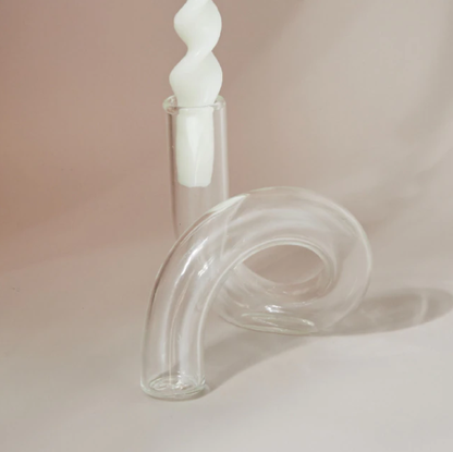 Twist Glass Candlestick Holder / Flower Vase: Blue - PMA Store at the Portland Museum of Art, Maine