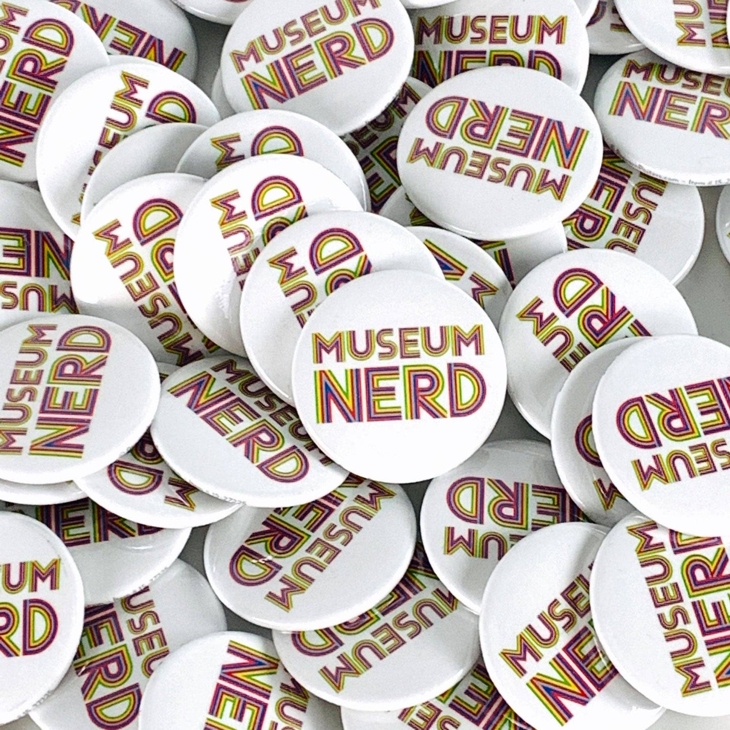 Museum Nerd Classic White Button - PMA Store at the Portland Museum of Art, Maine