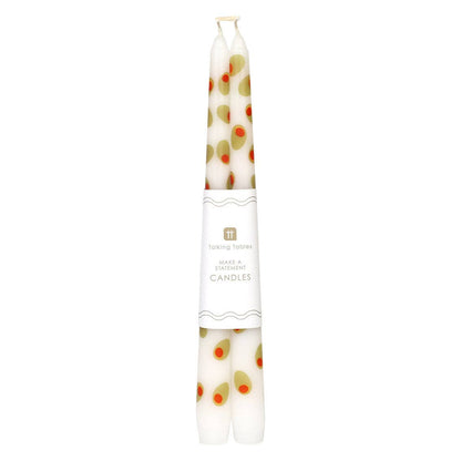 Olive Taper Dinner Candles  | 2 Pack | Summer Decor | - PMA Store at the Portland Museum of Art, Maine