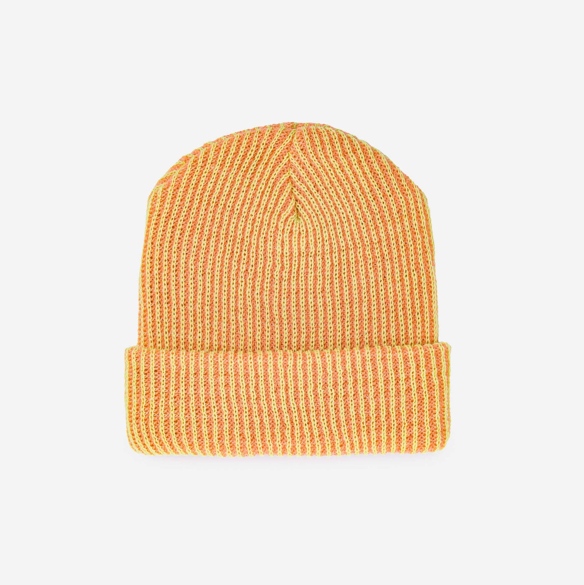 Simple Rib Knit Beanie: Peach Lime - PMA Store at the Portland Museum of Art, Maine