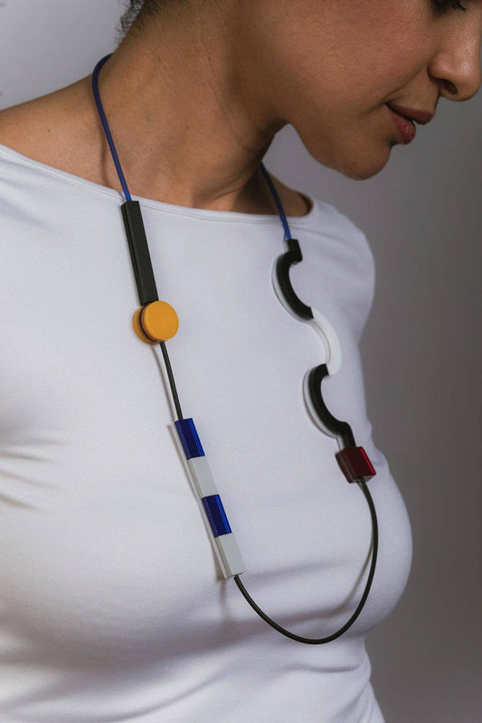 Pamela Coromoto - NEW Memphis Necklace - Primary Colors: Black/White