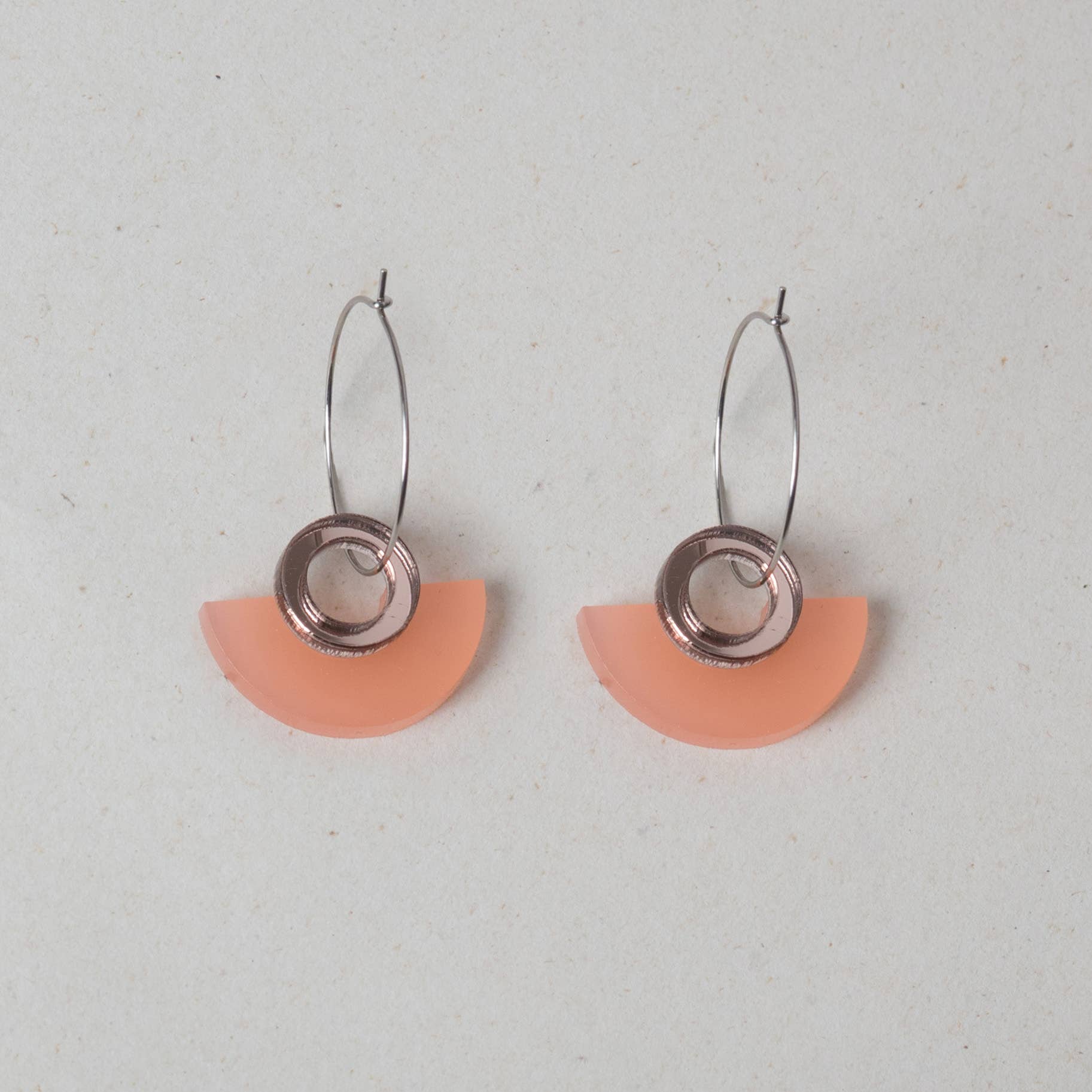 NEW Blok Earrings - Color: Turquoise and Gold Rose Mirror - PMA Store at the Portland Museum of Art, Maine