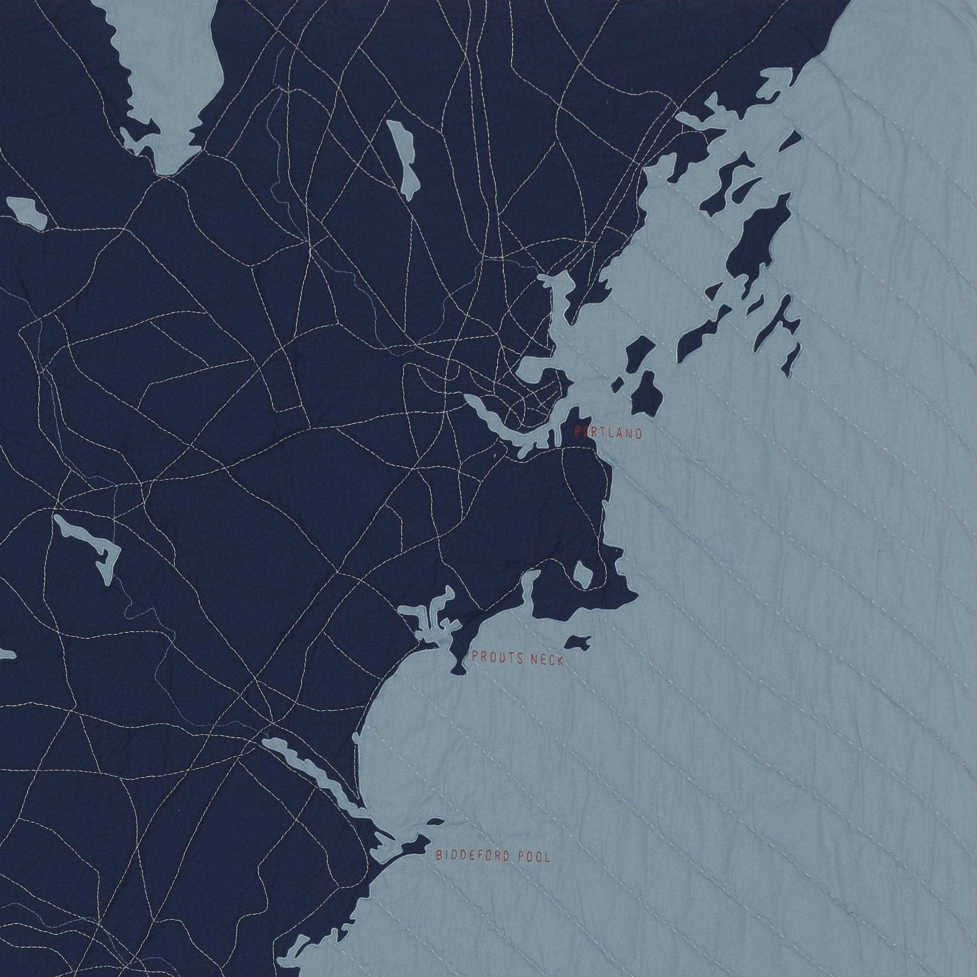 Haptic Lab - Southern Maine Quilt: Steel Blue & Navy - PMA Store at the Portland Museum of Art, Maine