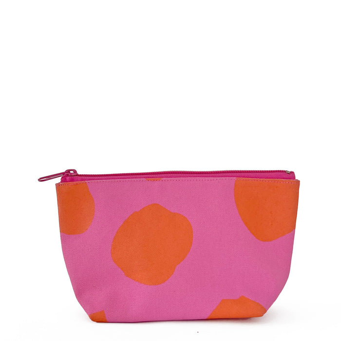 See Design - Travel Pouch Small: Big Smudge Dot Pink/Orange